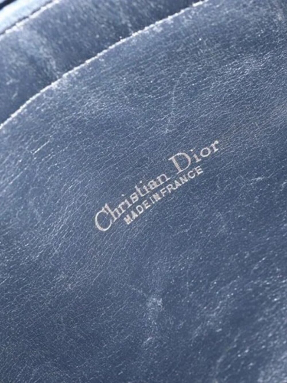 Christian Dior Trotter Canvas Boston Bag Navy Gold - Picture 11 of 16